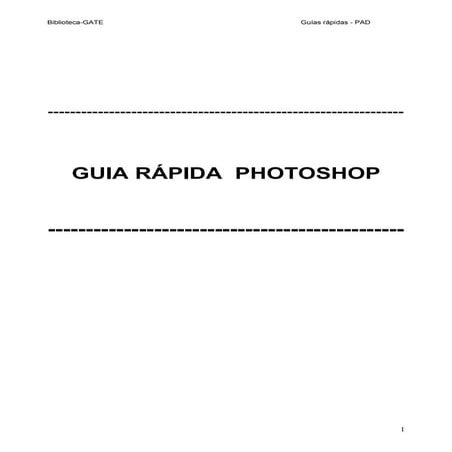 Guia rapida de photoshop