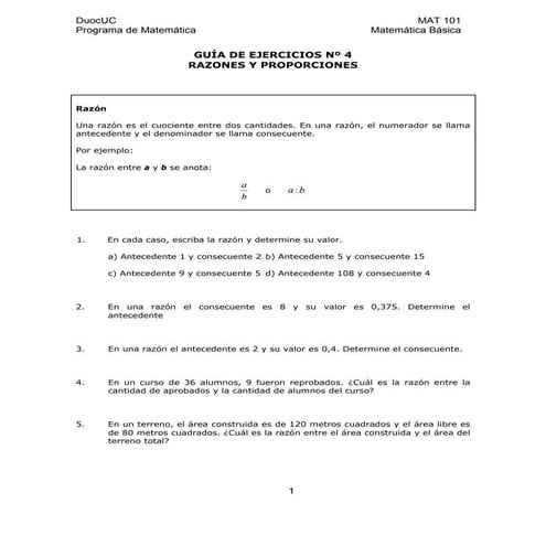 Guia razones y proporciones