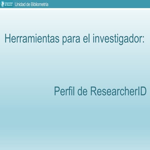 Guía Researcher ID