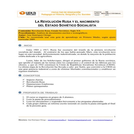 Guia revolucion rusa
