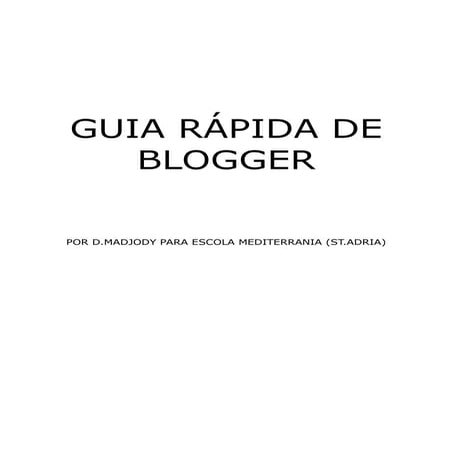Guia rápida de blogger