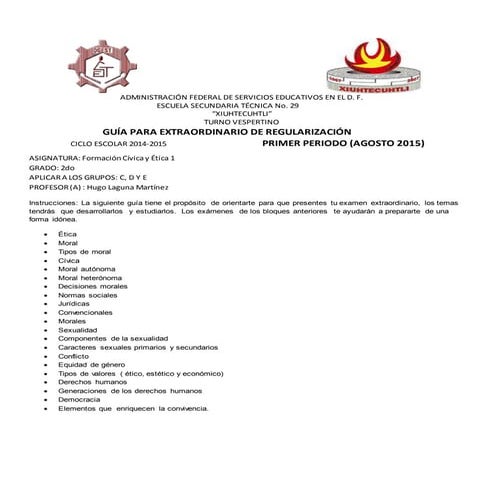 Guias de extraordinario FCE