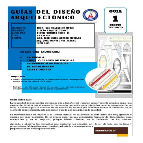 Guias del  diseño arquitectonico. dibujo tecnico. la escala