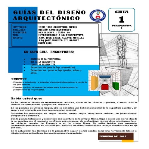 Guias del  diseño arquitectonico. perspectiva 1. introduccion a la perspectiva