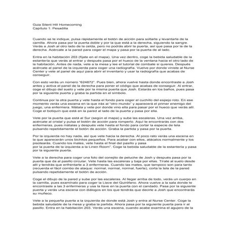 Guia silent hill homecoming