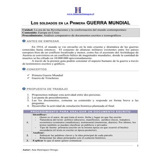 Guia soldados en la primera guerra ...