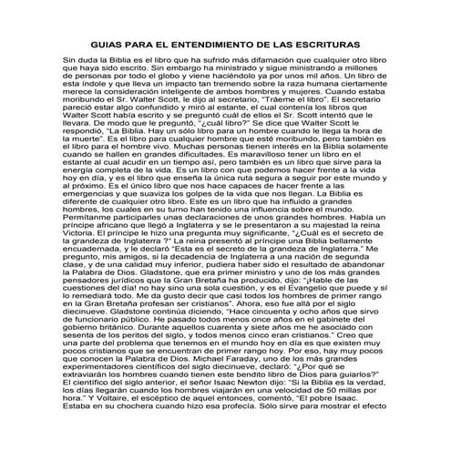 Guias para el entendimiento de las escrituras