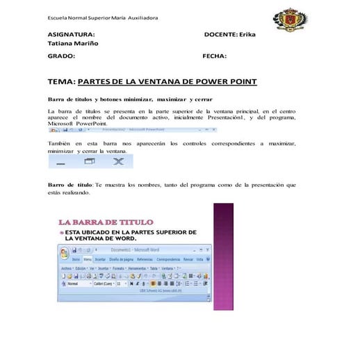 Guia grado segundo partes de power point | DOCX
