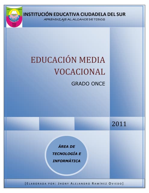 Guia tecnología e informática grado once segundo periodo