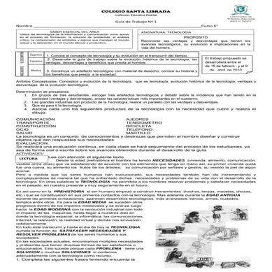 Guia tecnologia 6° 1er p.