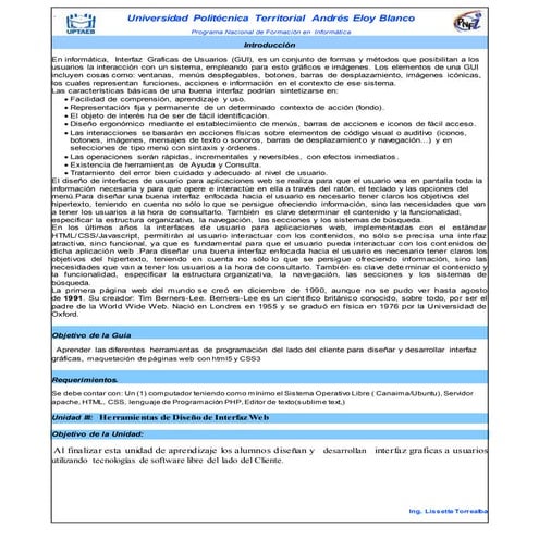 Guía Teórica unidad III, Interfaz Gráficas de Usuarios