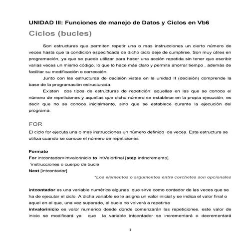Ciclo for en visual basic | PPTX