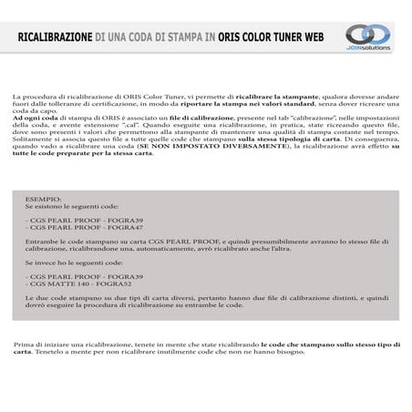 Ricalibrazione della prova colore con uno spettrofotometro