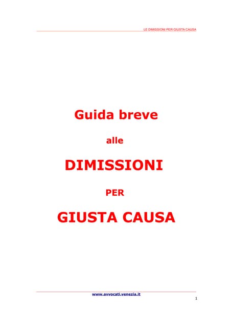 Guida Breve alle dimissioni per giusta causa