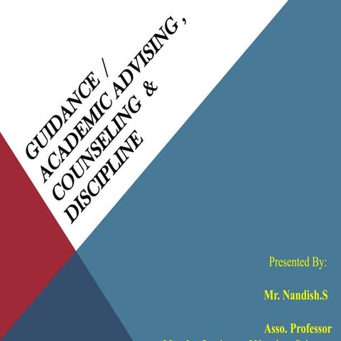 Guidance / Academic Advising, Counselling & Discipline .pptx