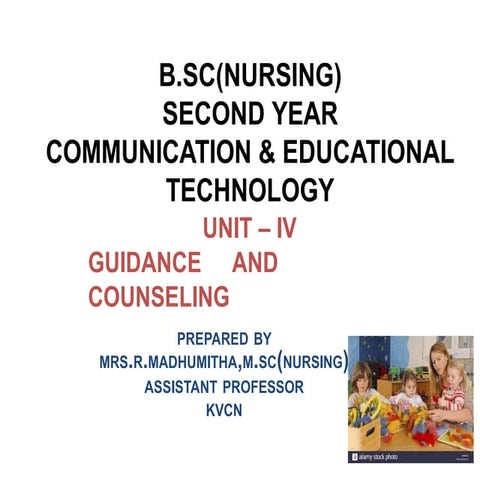 guidance and counselling ppt for B.Sc Nursing Students