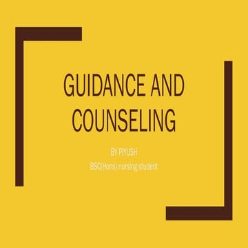 Guidance and counseling