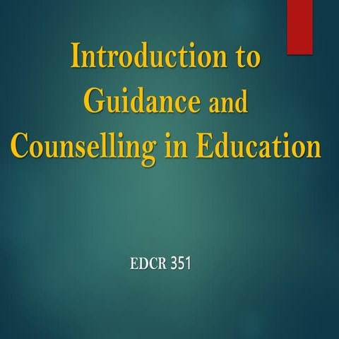 Guidance And Counseling In Education Pdf