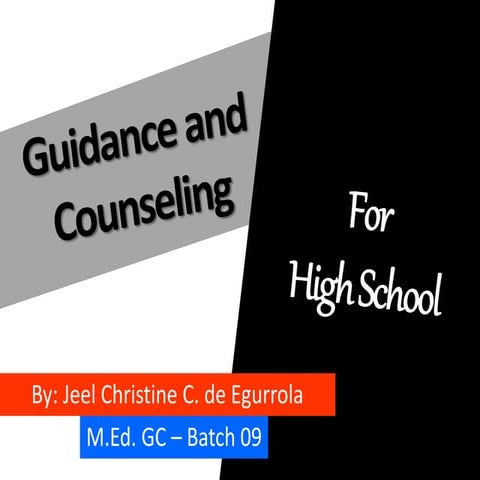 Guidance & Counseling for High School in the Philippines