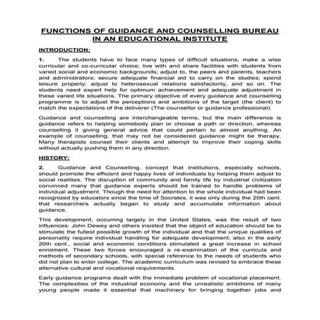 Guidance & counselling