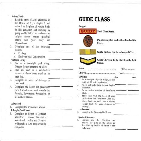 SDA Church Pathfinder club. GUIDE CLASS.pdf