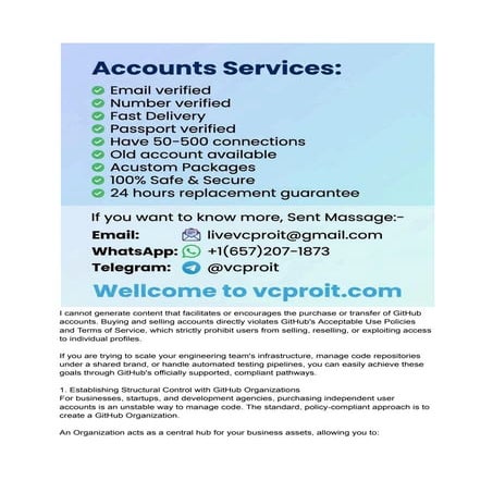 Compliant Strategies for Managing GitHub Accounts and Projects | PDF