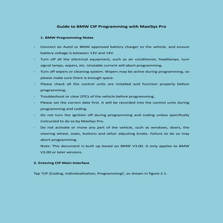 BMW CIC programming using Autel MaxiSys Pro