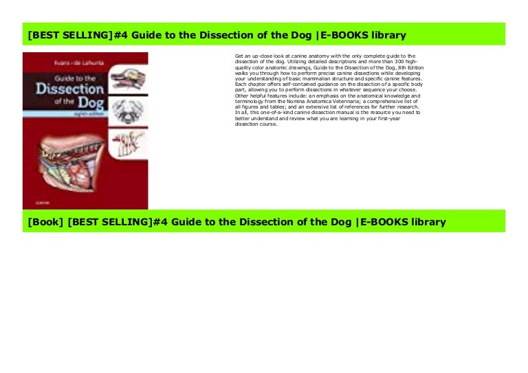 Best Selling 4 Guide To The Dissection Of The Dog E Books Library