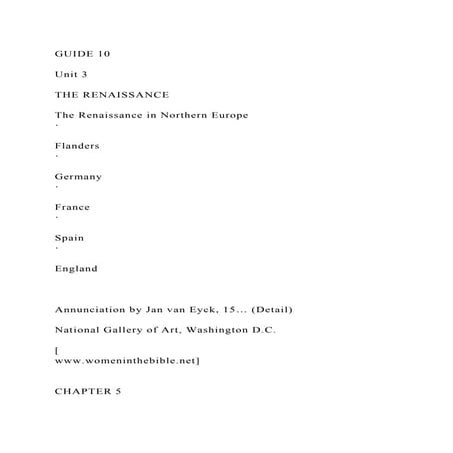 GUIDE 10Unit 3THE RENAISSANCEThe Renaissance in Northern.docx