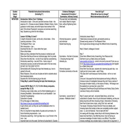 Guided Inquiry: planning a unit