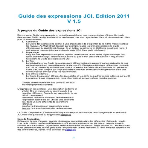 Guide des expressions JCI