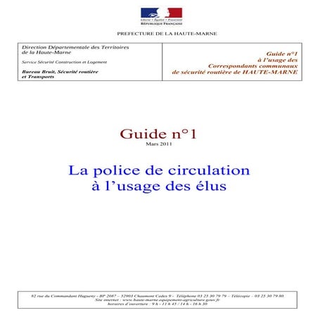 Guide de la police de circulation