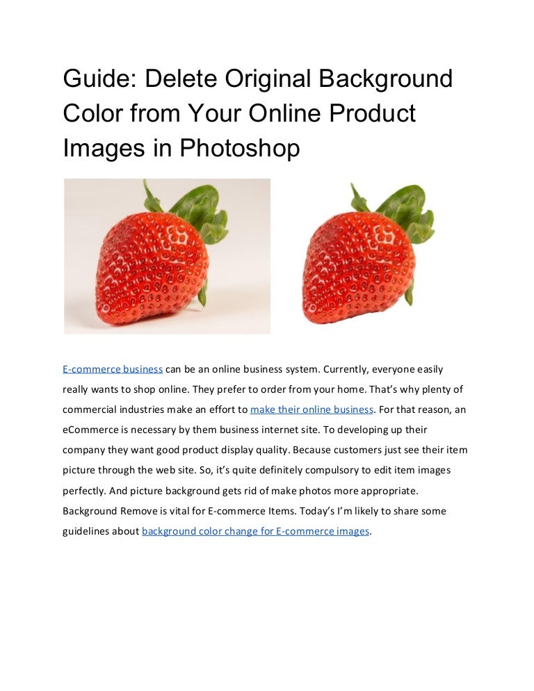 Guide Delete Original Background Color From Your Online Product Imag