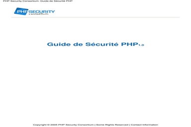 Guide de securite php