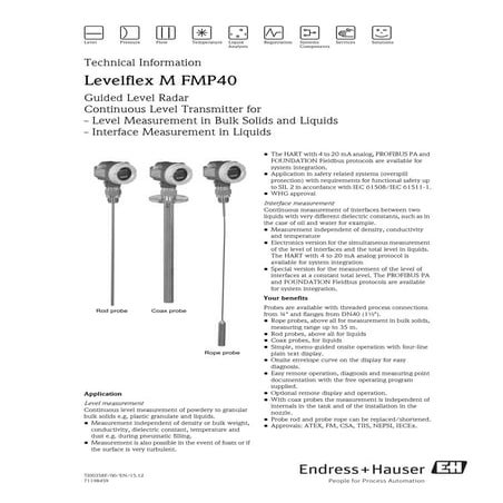 Guided Level Radar-Levelflex M FMP40