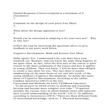Guided Response Criteria (respond to a minimum of 2 classmates)1..docx
