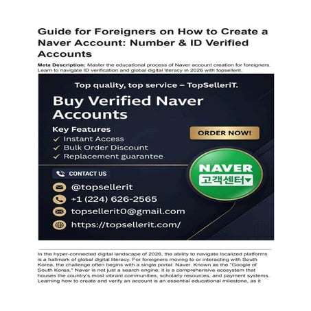 Comprehensive Guide for Foreigners to Create Verified Naver Accounts in ...