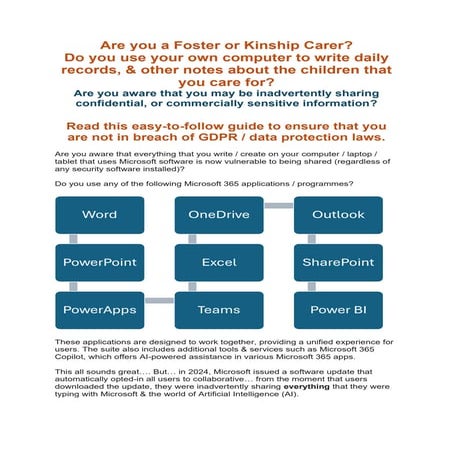 Guide for Foster Carers - Data Protection GDPR.