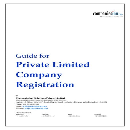 Guide for Private Limited Company Registration | PDF
