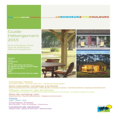Guide hébergement 2015 en Côte Landes Nature