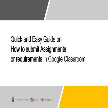 Quick Guide on How to submit assignments in Google Classroom