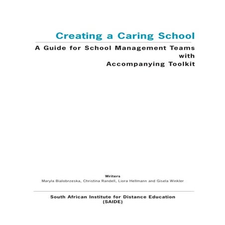 Creating a Caring School: Learning Guide Introduction