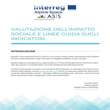 ASIS - Guideline #1 - IT - Valutazione dell’impatto sociale e linee ...