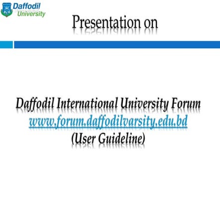 Guideline on Daffodil International University (DIU) forum (User guideline)