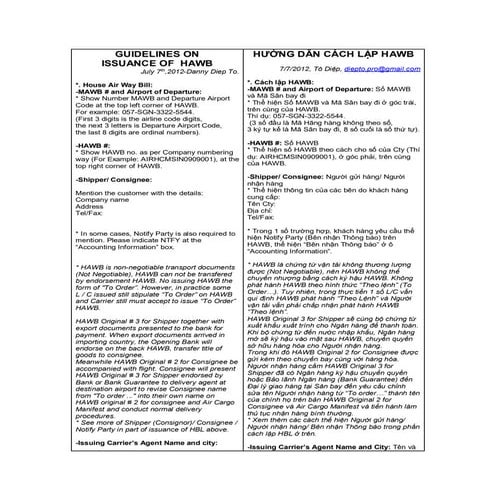 Guideline on issuance HAWB (ENG-VNM)