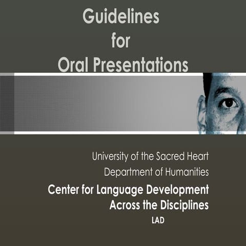 Guidelines for Oral Presentations