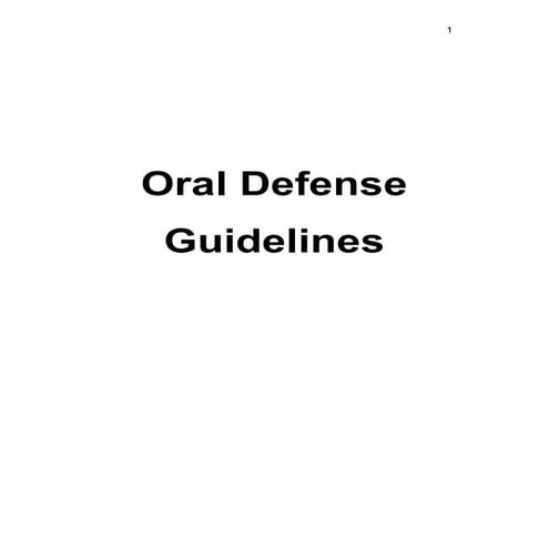 Guidelines in Oral Defense 