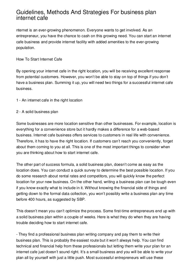 Business planning guidelines picture