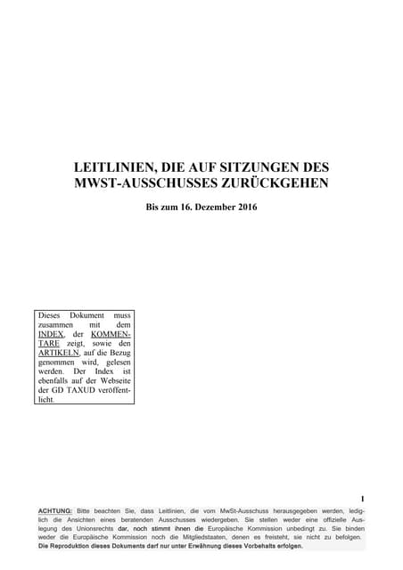 Leitlinie Mehrwertsteuerausschuss