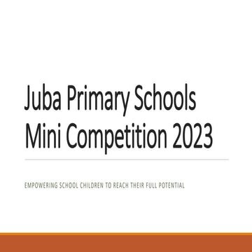 Juba Primary Schools Mini Competition 2023